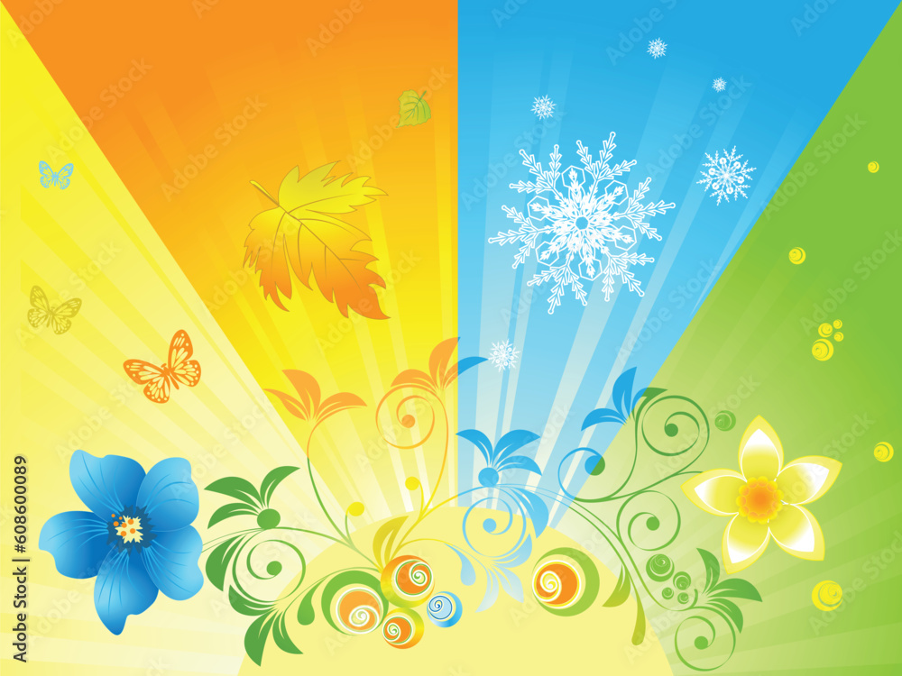 four seasons in the sun against the background