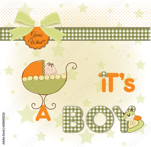 baby card with pram