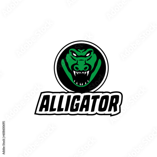 Crocodile head logo vector design as badge