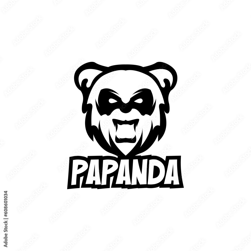 Panda Head Logo Design Vector Template