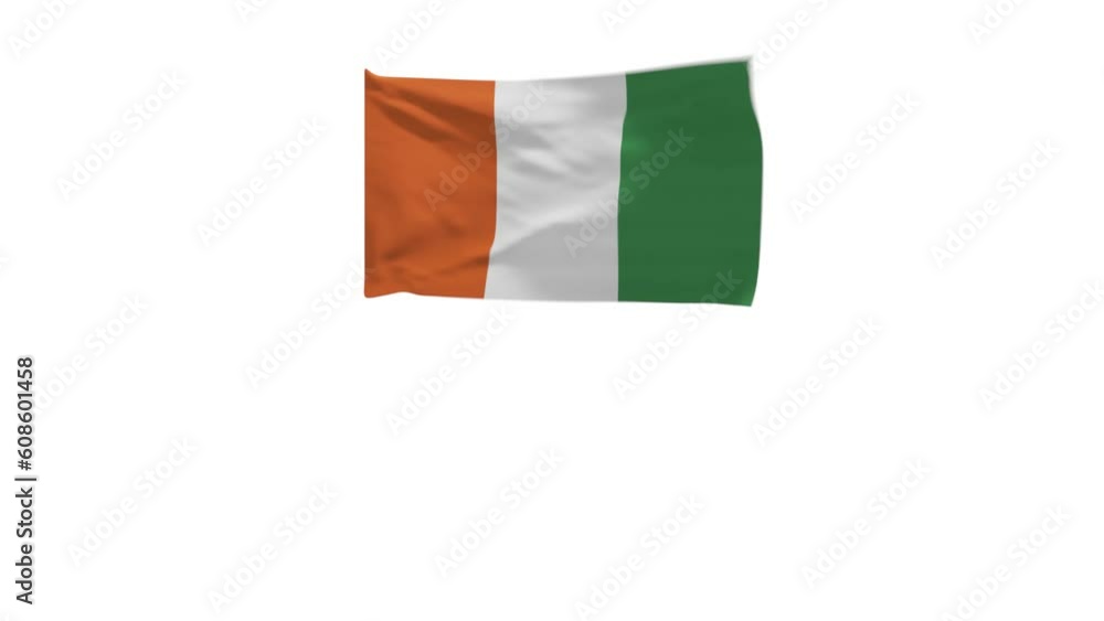 3D rendering of the flag of Ivory Coast waving in the wind. 3D rendering of the flag of Ivory Coast waving in the wind.