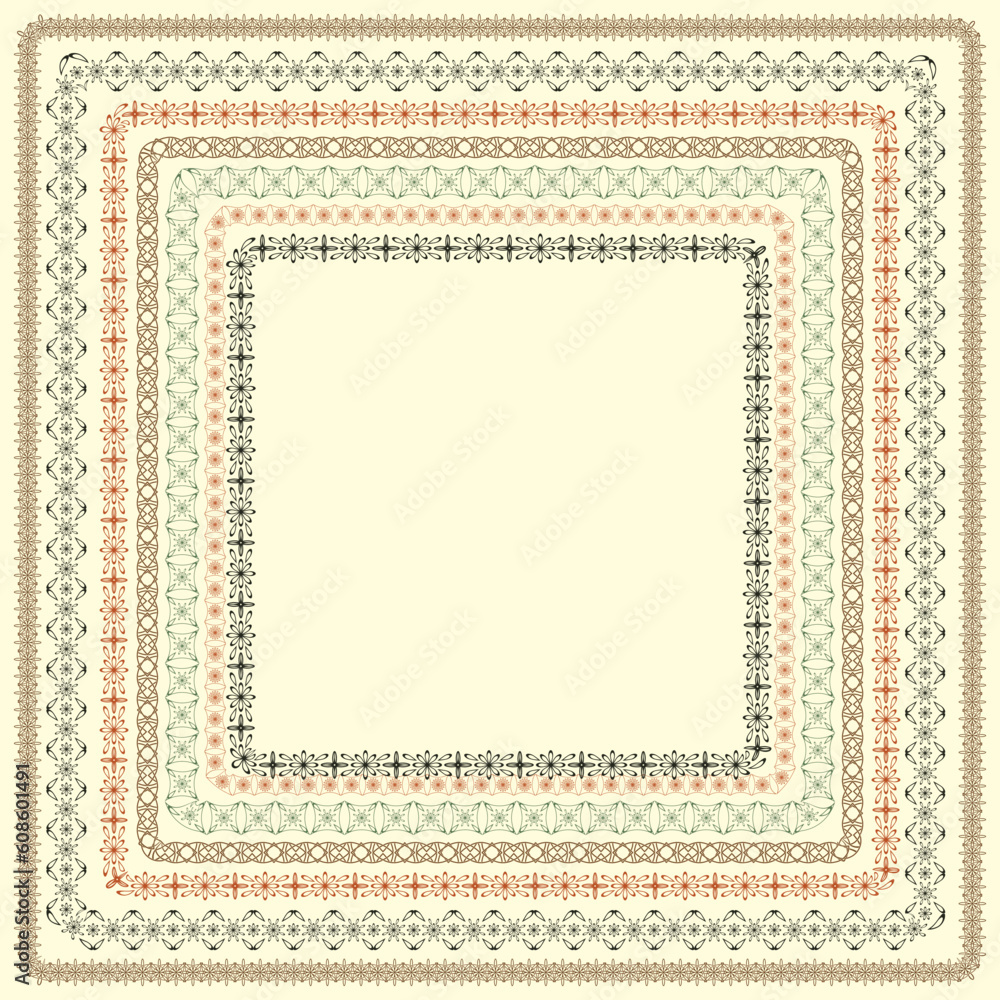 set vector frames, based on seamless borders, can be used separately, brushes included set vector frames, based on seamless borders, can be used separately, brushes included