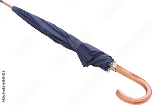 Black vintage Umbrella Isolated on White backgroung