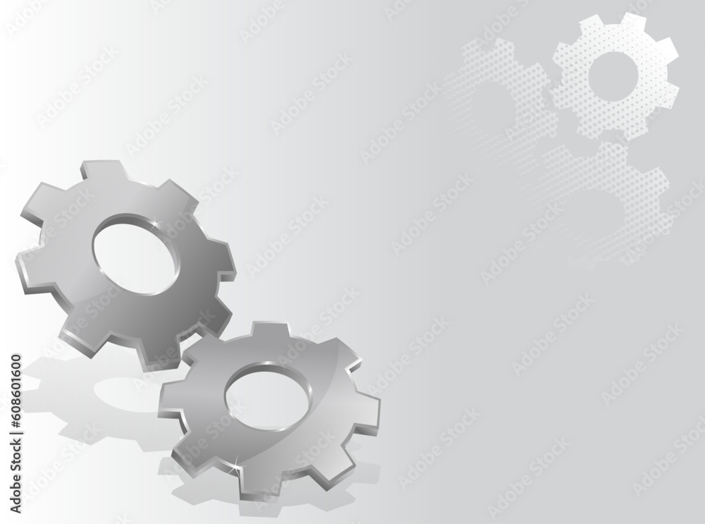 Illustration with two 3d gears Illustration with two 3d gears