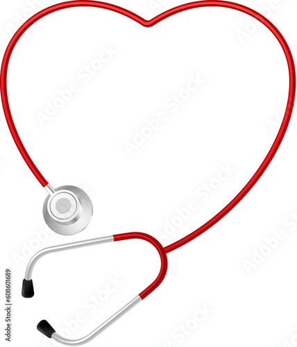 Stethoscope Heart Symbol. Illustration on white background