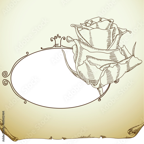 background with rose, this illustration may be useful as designer work