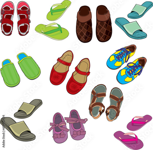 fully editable illustration isolated footwear