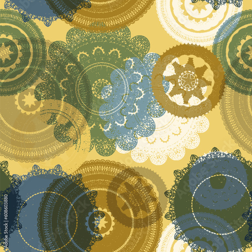 vector seamless pattern with lacy napkins, can be used separately