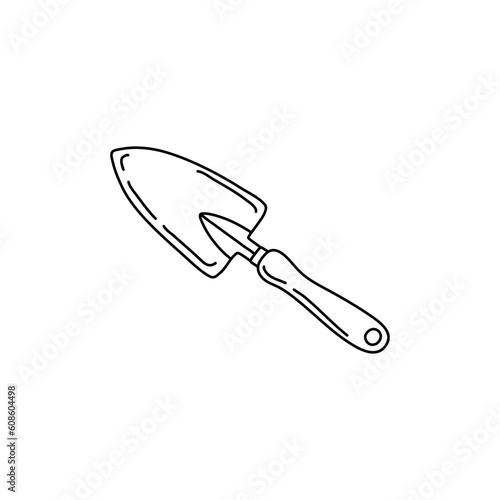 Trowel icon. Hand drawn vector illustration.