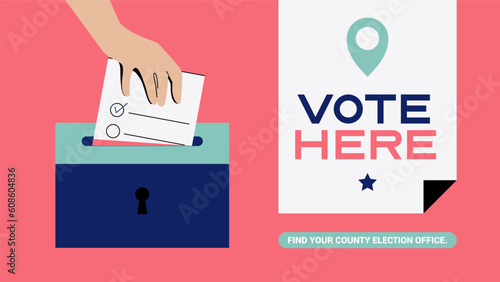 Vote Here Banner Template
