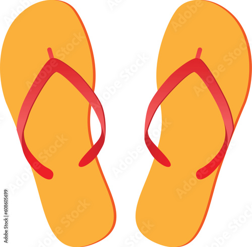Pair of flip-flops isolated on a white background. Vector illustration. photo