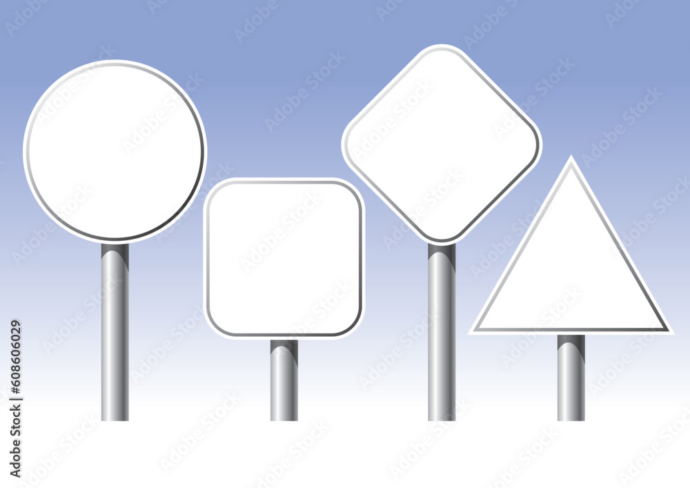 The picture of four different traffic sign The picture of four different traffic sign