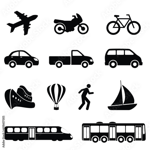 Icons for various means of transportation