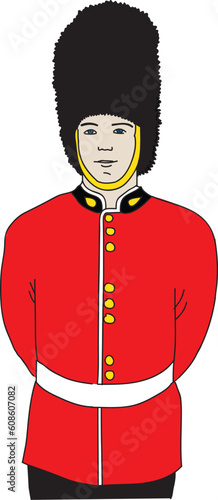 Guard of Queen in London. Vector.