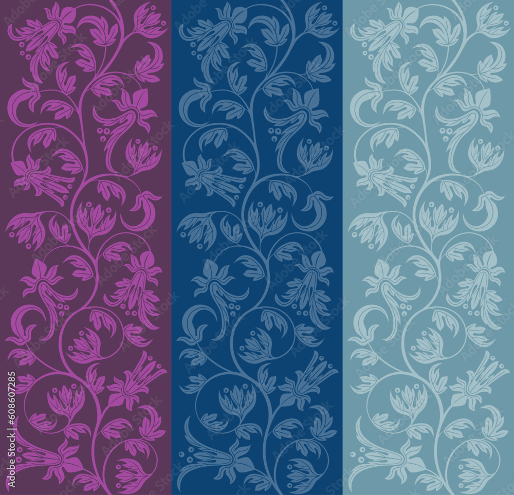 Seamless floral pattern. Retro background. Vector illustration.