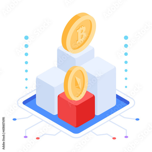 Isometric icon of money exchange 