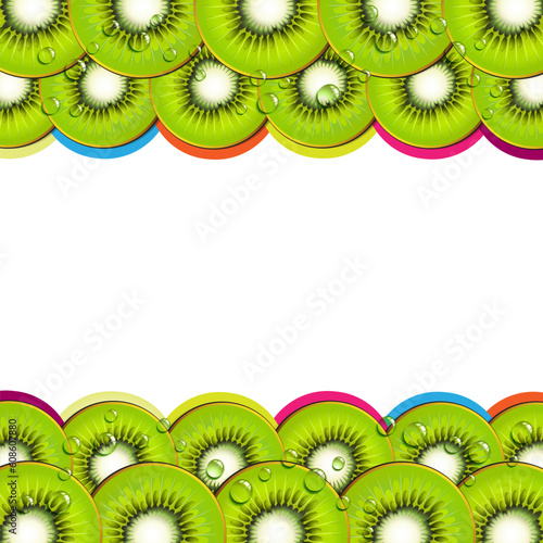 Background with kiwi slices