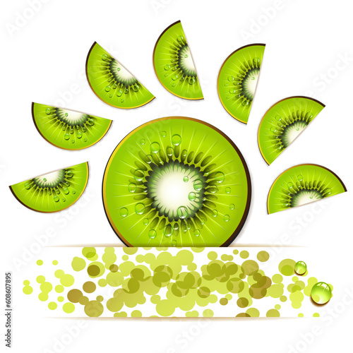 Slice of kiwi in decorated form