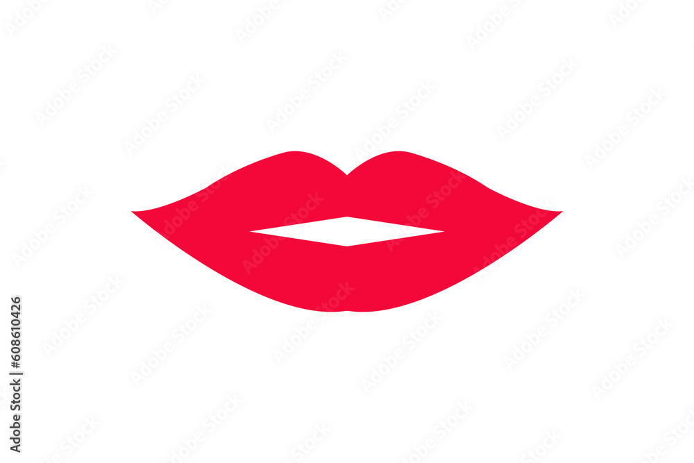 Beautiful Woman Lips with Red Lipstick. Illustration of Sexy Smiling Mouth. Vector isolated on White Background Beautiful Woman Lips with Red Lipstick. Illustration of Sexy Smiling Mouth. Vector isolated on White Background