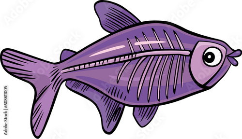 cartoon illustration of x-ray fish