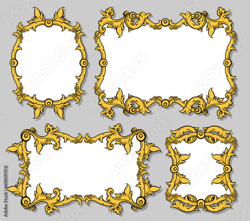 set of ornamental frames, this illustration may be useful as designer work