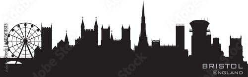 Bristol, England skyline. Detailed vector silhouette