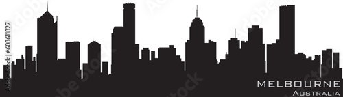 Melbourne, Australia skyline. Detailed vector silhouette