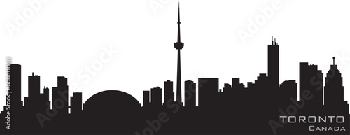 Toronto Canada skyline. Detailed vector silhouette