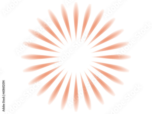 空に輝く花火のような太陽光線イメージの集中線背景素材_レッド