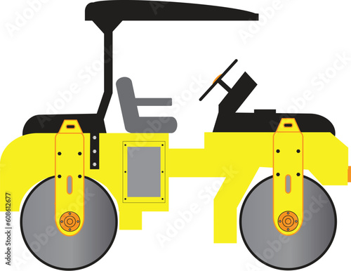 A Yellow Mini Road Roller