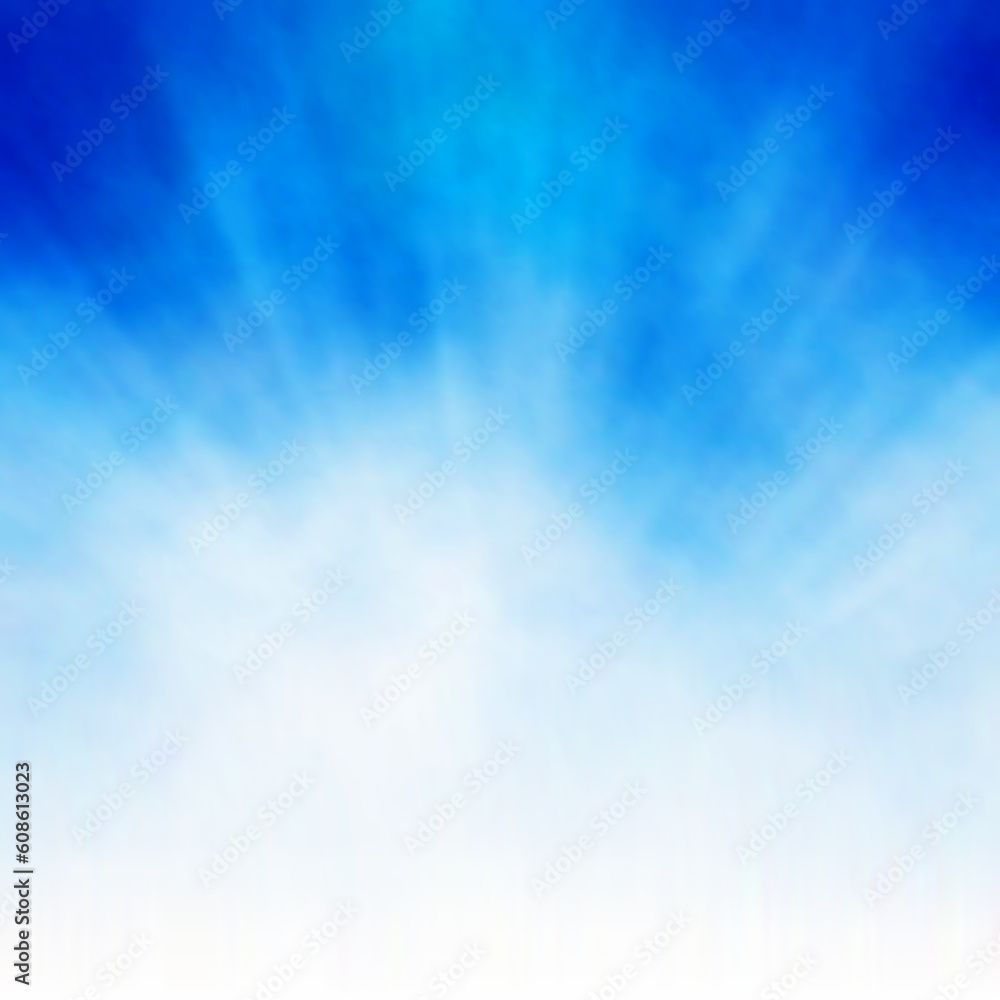 Editable vector background of a bursting white cloud on blue made using a gradient mesh