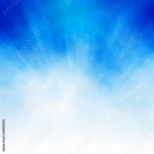 Editable vector background of a bursting white cloud on blue made using a gradient mesh