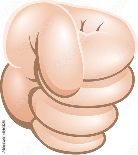 An illustration of a cartoon hand clenched in a fist
