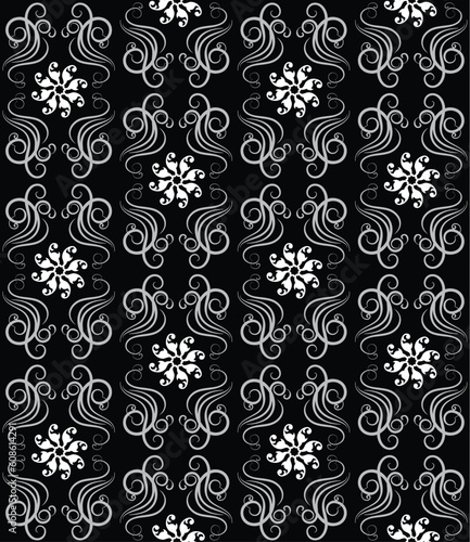 Vector illustration of a seamless pattern in black and white