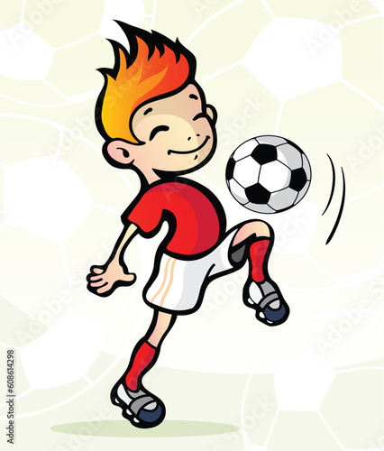 Vector illustration  of a soccer player with ball