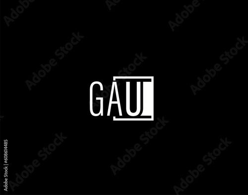 gau Logo and Graphics Design, Modern and Sleek Vector Art and Icons isolated on black background