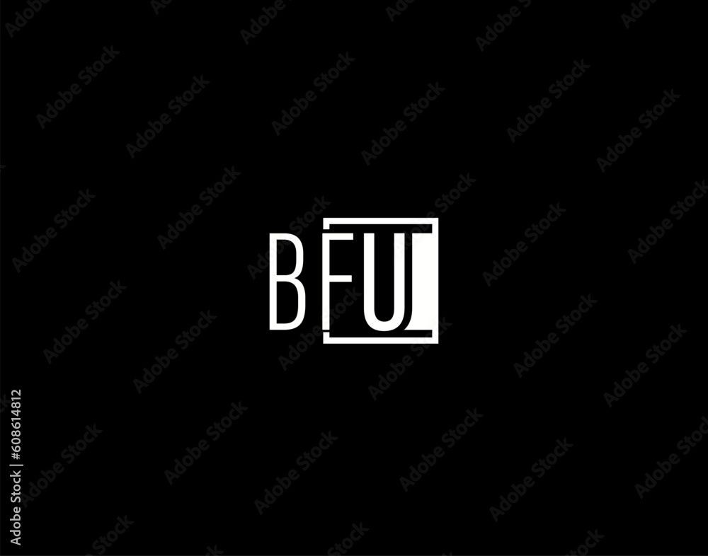 BFU Logo and Graphics Design, Modern and Sleek Vector Art and Icons isolated on black background BFU Logo and Graphics Design, Modern and Sleek Vector Art and Icons isolated on black background