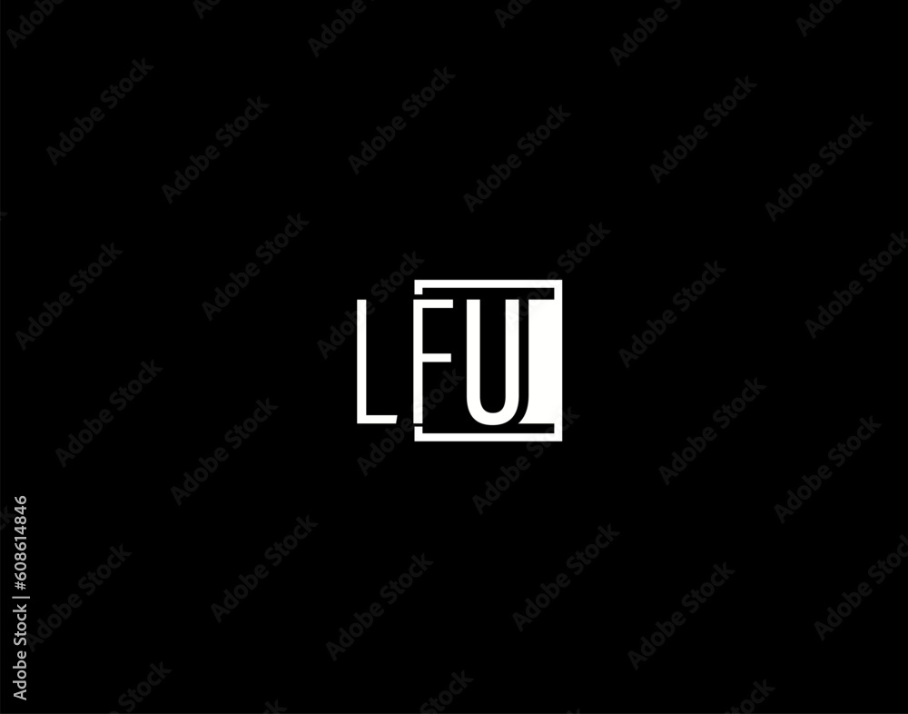 LFU Logo and Graphics Design, Modern and Sleek Vector Art and Icons isolated on black background LFU Logo and Graphics Design, Modern and Sleek Vector Art and Icons isolated on black background
