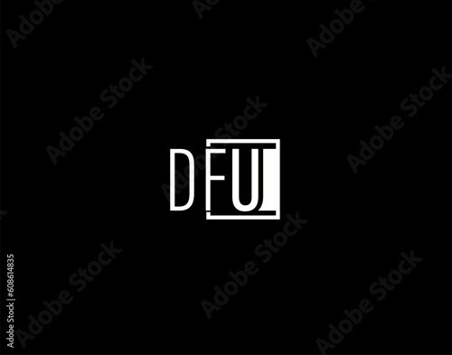 DFU Logo and Graphics Design, Modern and Sleek Vector Art and Icons isolated on black background photo