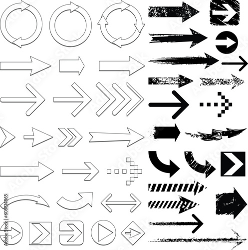 Lots of black arrows set