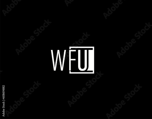 WFU Logo and Graphics Design, Modern and Sleek Vector Art and Icons isolated on black background photo
