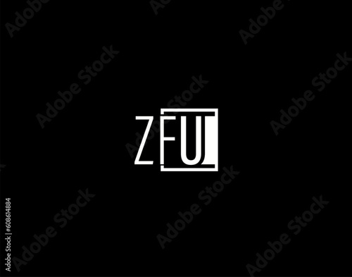 ZFU Logo and Graphics Design, Modern and Sleek Vector Art and Icons isolated on black background