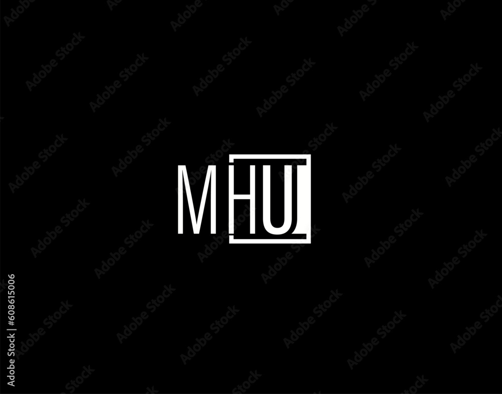 MHU Logo and Graphics Design, Modern and Sleek Vector Art and Icons isolated on black background MHU Logo and Graphics Design, Modern and Sleek Vector Art and Icons isolated on black background