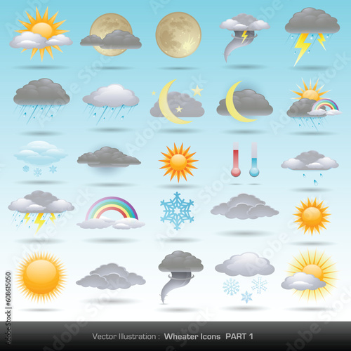 Vector weather icons collection