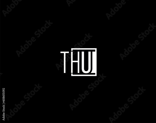 THU Logo and Graphics Design, Modern and Sleek Vector Art and Icons isolated on black background