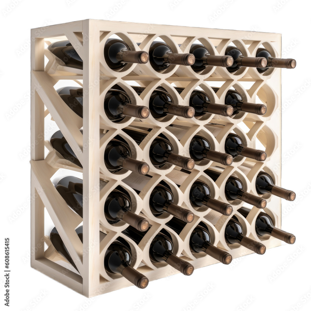Wine rack isolated on transparent background. Generative AI Stock ...