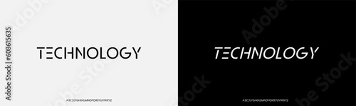Alphabet. Thin segment line font, minimalist type for modern futuristic logo, elegant monogram, digital device and hud graphic. Minimal style letters, vector typography design
