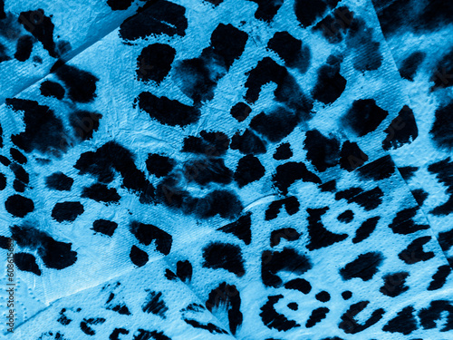 Jungle Leopard Animal. Black Brush Animal Print.