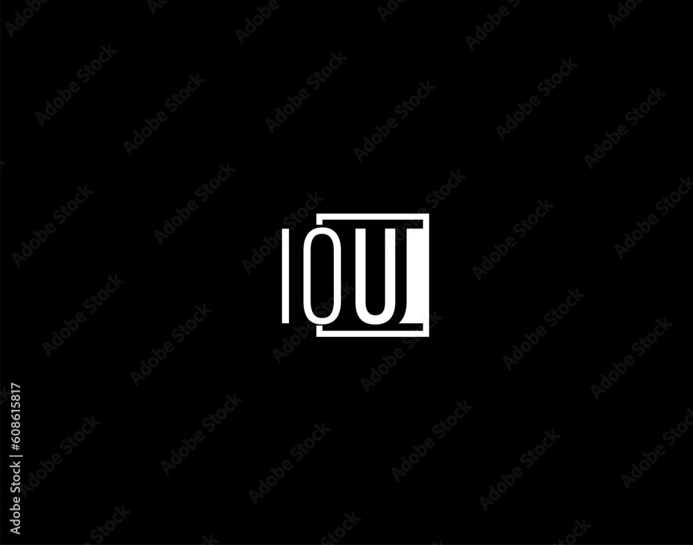 IOU Logo and Graphics Design, Modern and Sleek Vector Art and Icons isolated on black background IOU Logo and Graphics Design, Modern and Sleek Vector Art and Icons isolated on black background