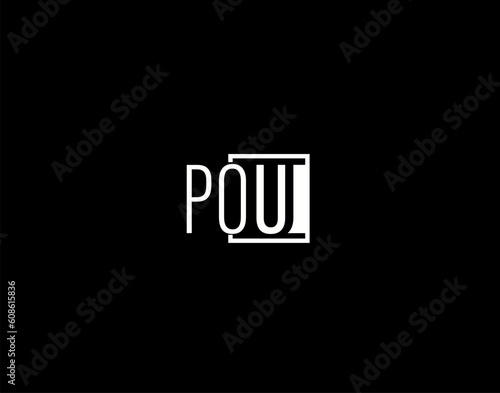 POU Logo and Graphics Design, Modern and Sleek Vector Art and Icons isolated on black background